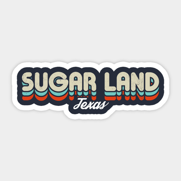 Retro Sugar Land Texas Sticker by rojakdesigns